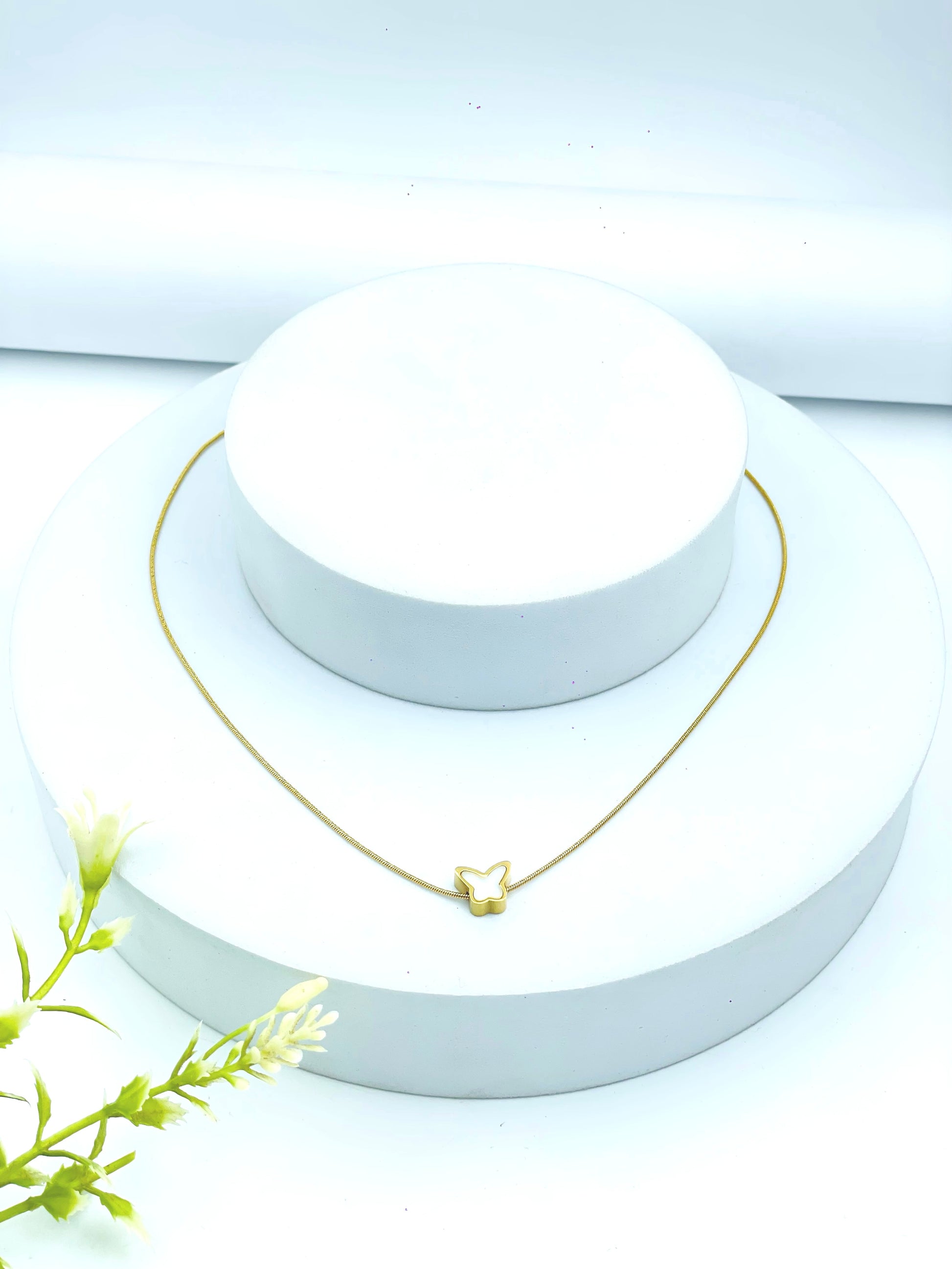 Elegant Gold Butterfly Pendant Necklace  Chic Jewelry