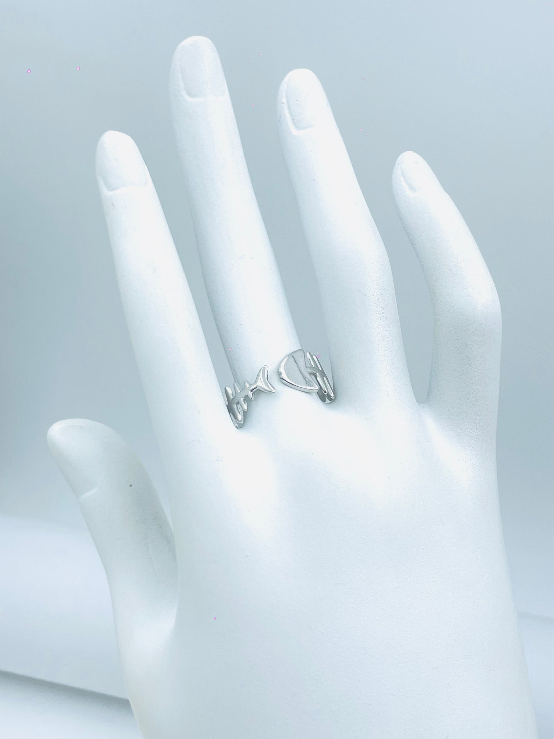Elegant Silver Fish Tail Ring  Unique Design