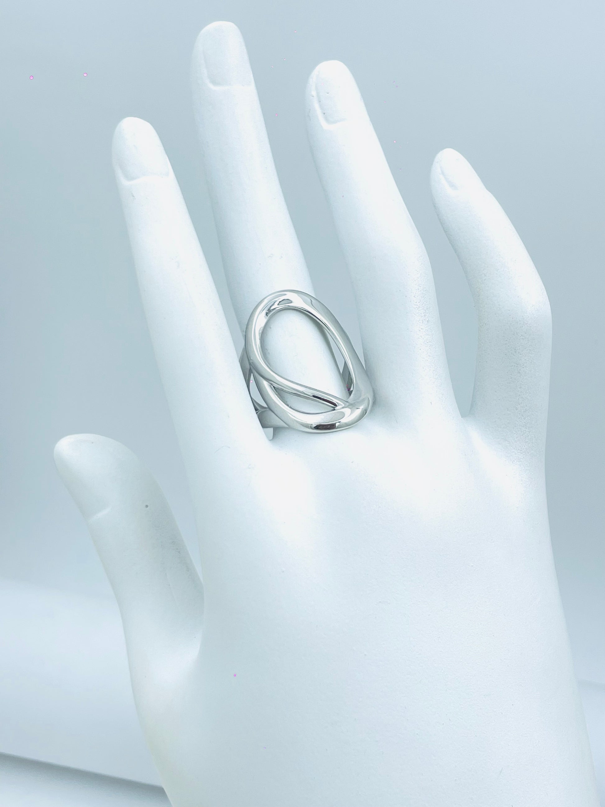 Stylish Silver Open Band Ring  Modern Design
