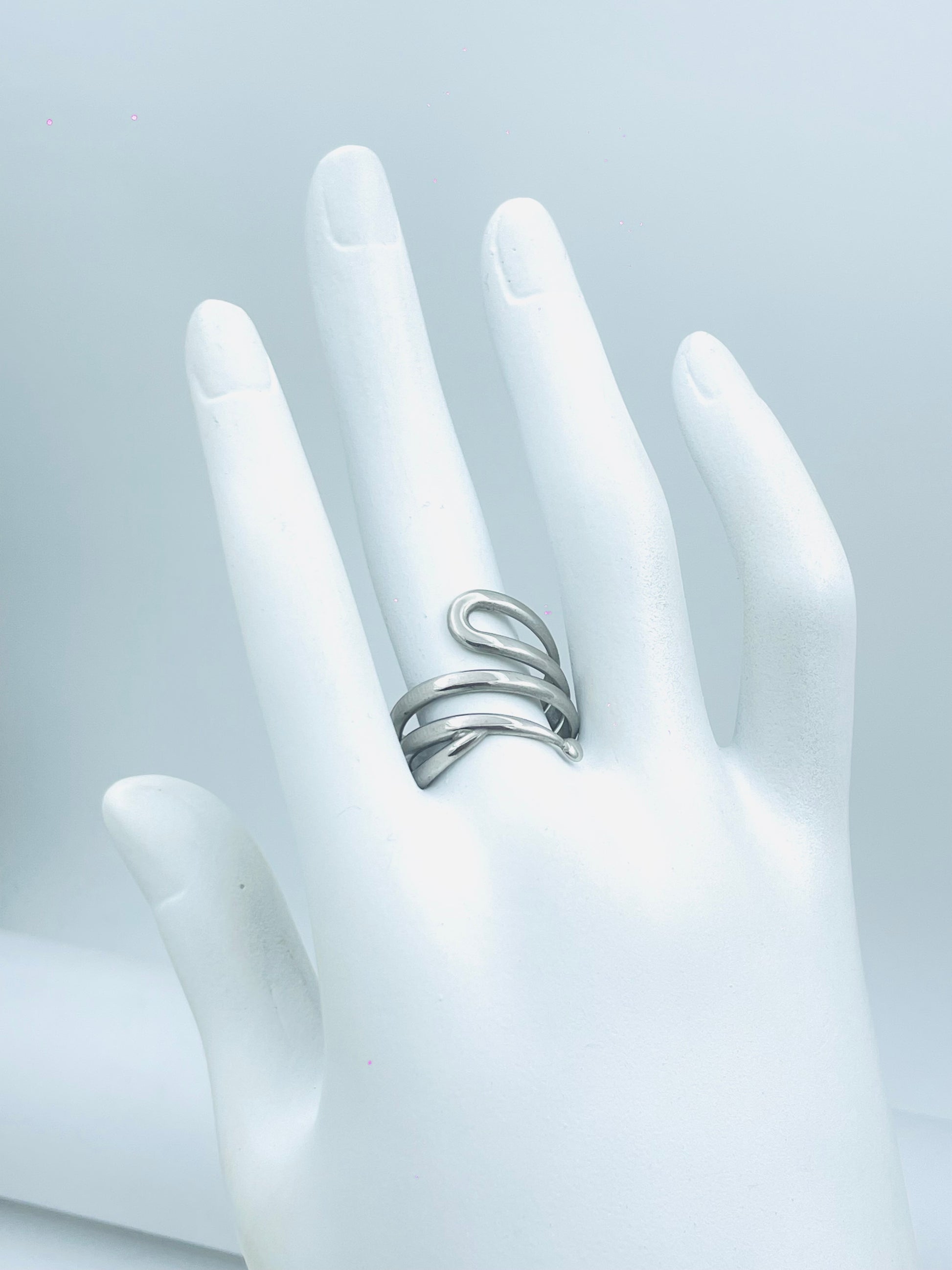 Elegant Silver Triple Band Ring  Modern Design