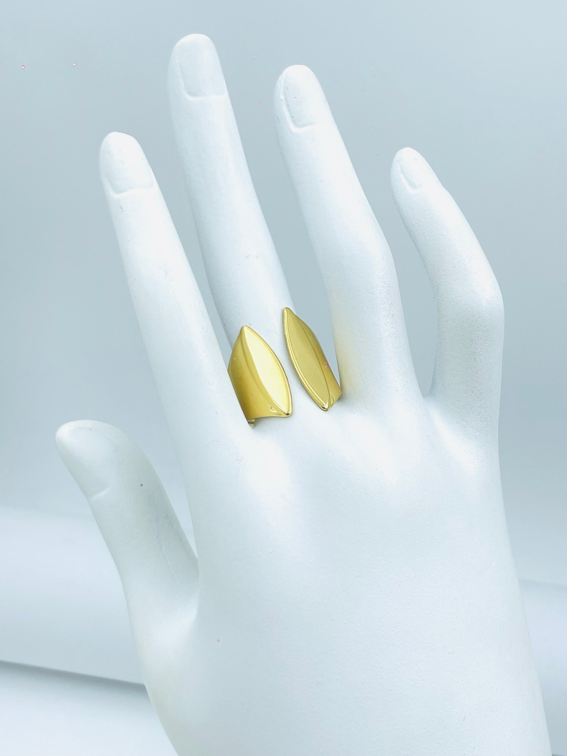Elegant Gold Leaf Adjustable Ring for Women