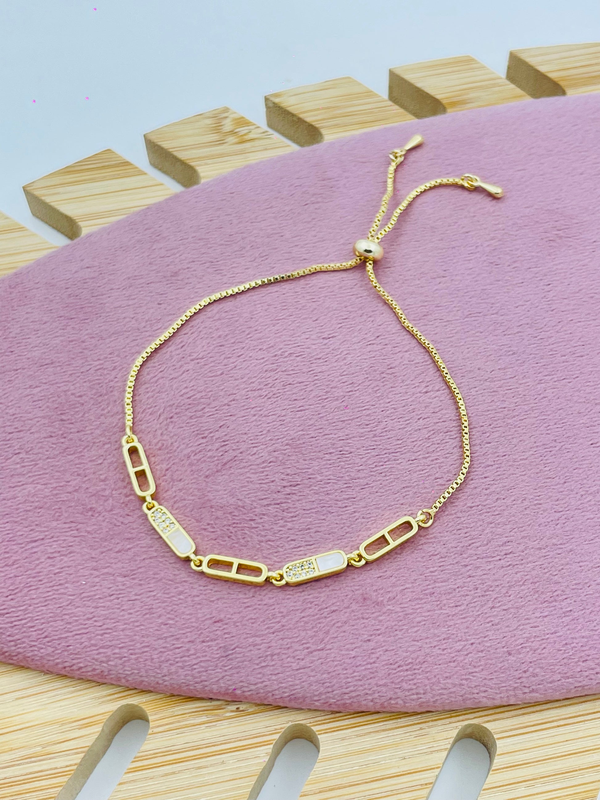 Elegant Gold Plated Adjustable Bracelet for Women