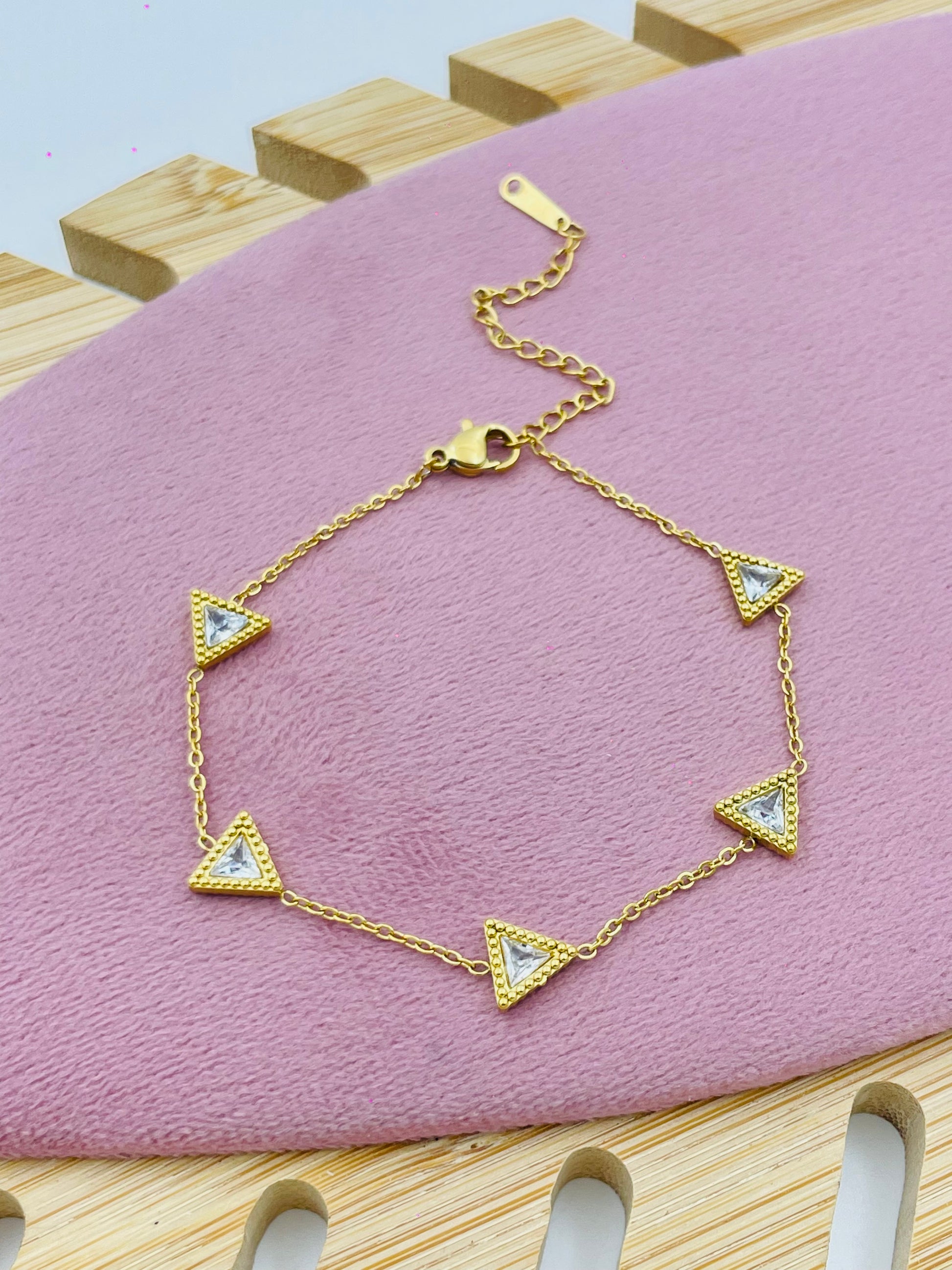 Elegant Gold Triangle Charm Bracelet