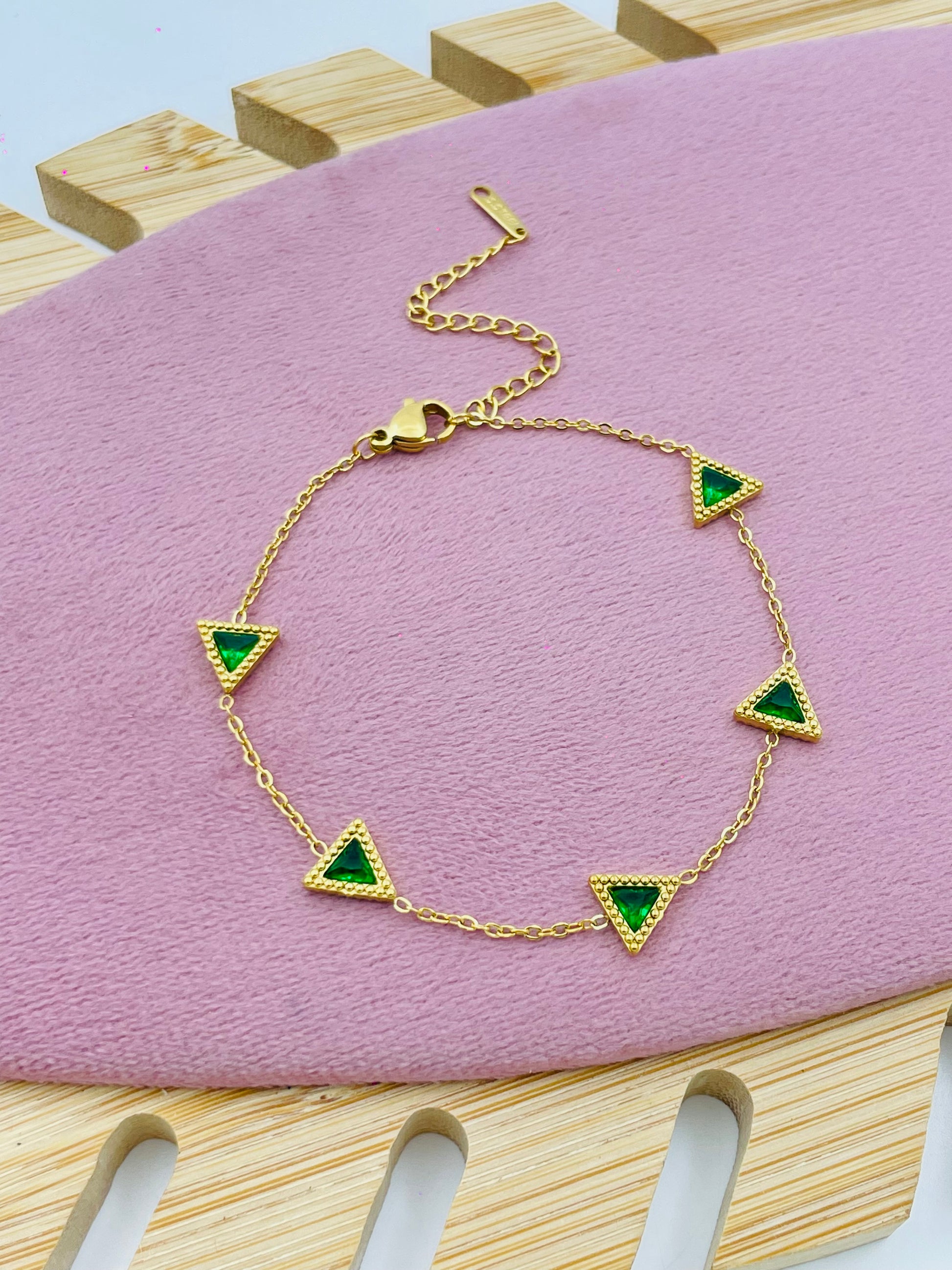 Elegant Gold Plated Triangle Charm Bracelet  Stylish Jewelry