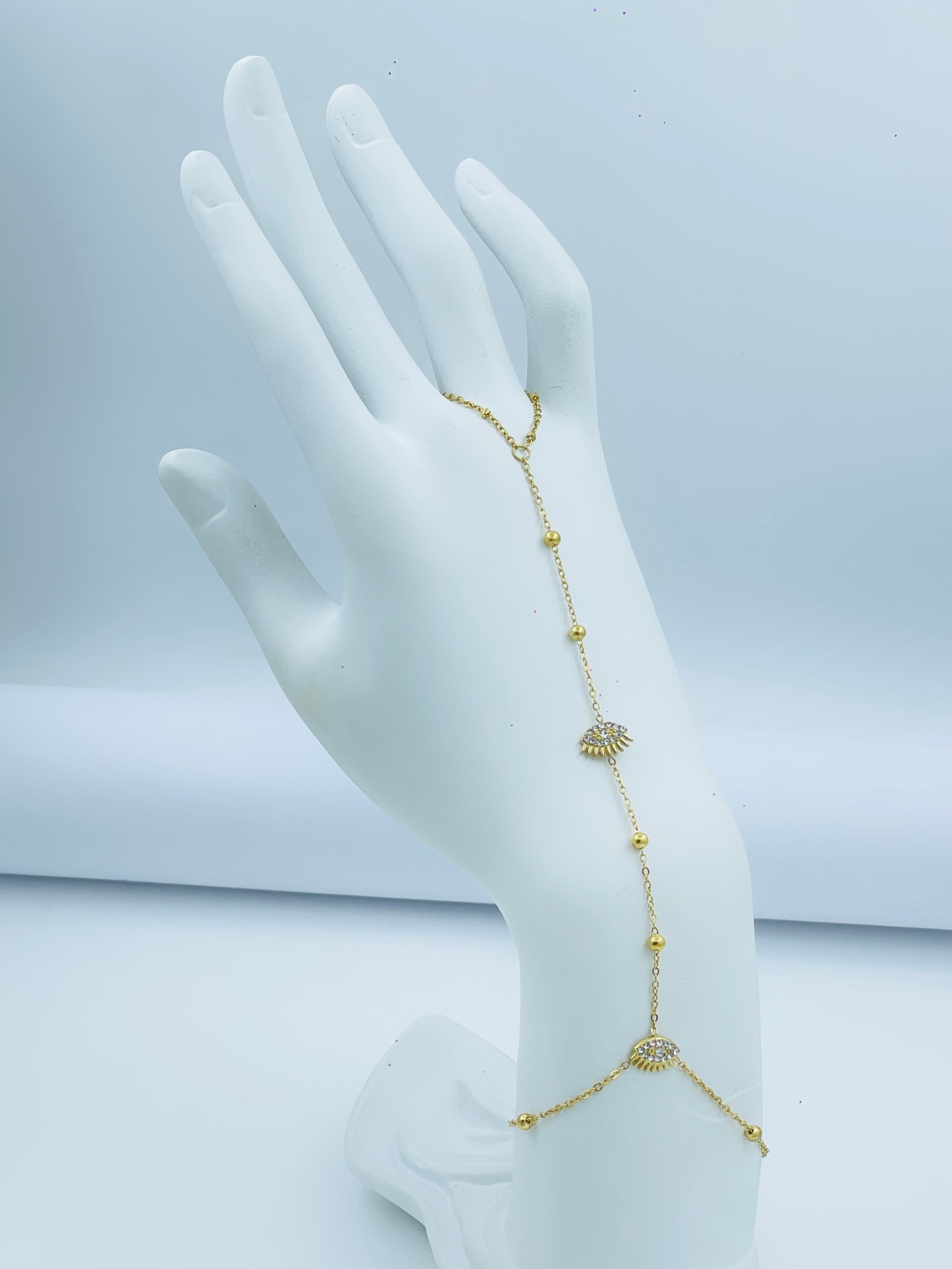 Elegant Gold Hand Chain Bracelet for Women