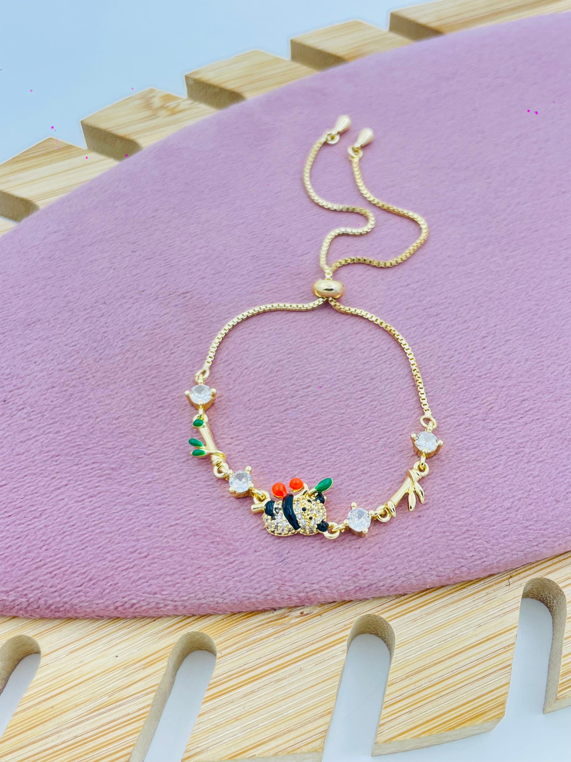 Elegant GoldPlated Charm Bracelet with Colorful Beads