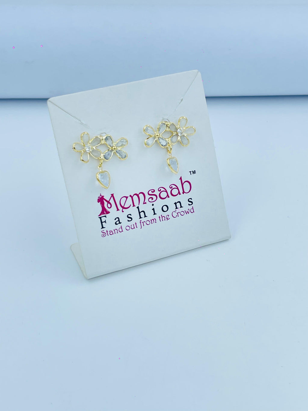 Crystal Flower Earrings - Gold & Silver Options